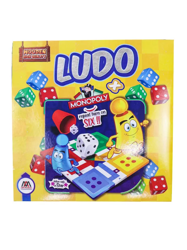 2 in 1 LUDO   Monopoly Set - 12" x 12"