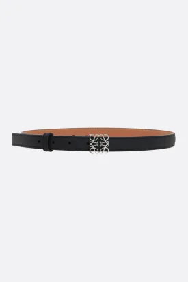 Anagram pebble grain leather thin belt