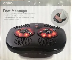 Anko Black Electronic Foot Massager with Heat / 3 Rotation Speeds