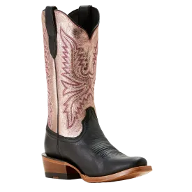 Ariat Ladies Futurity Flash Midnight Black & Rose Gold Western Boot 10053610