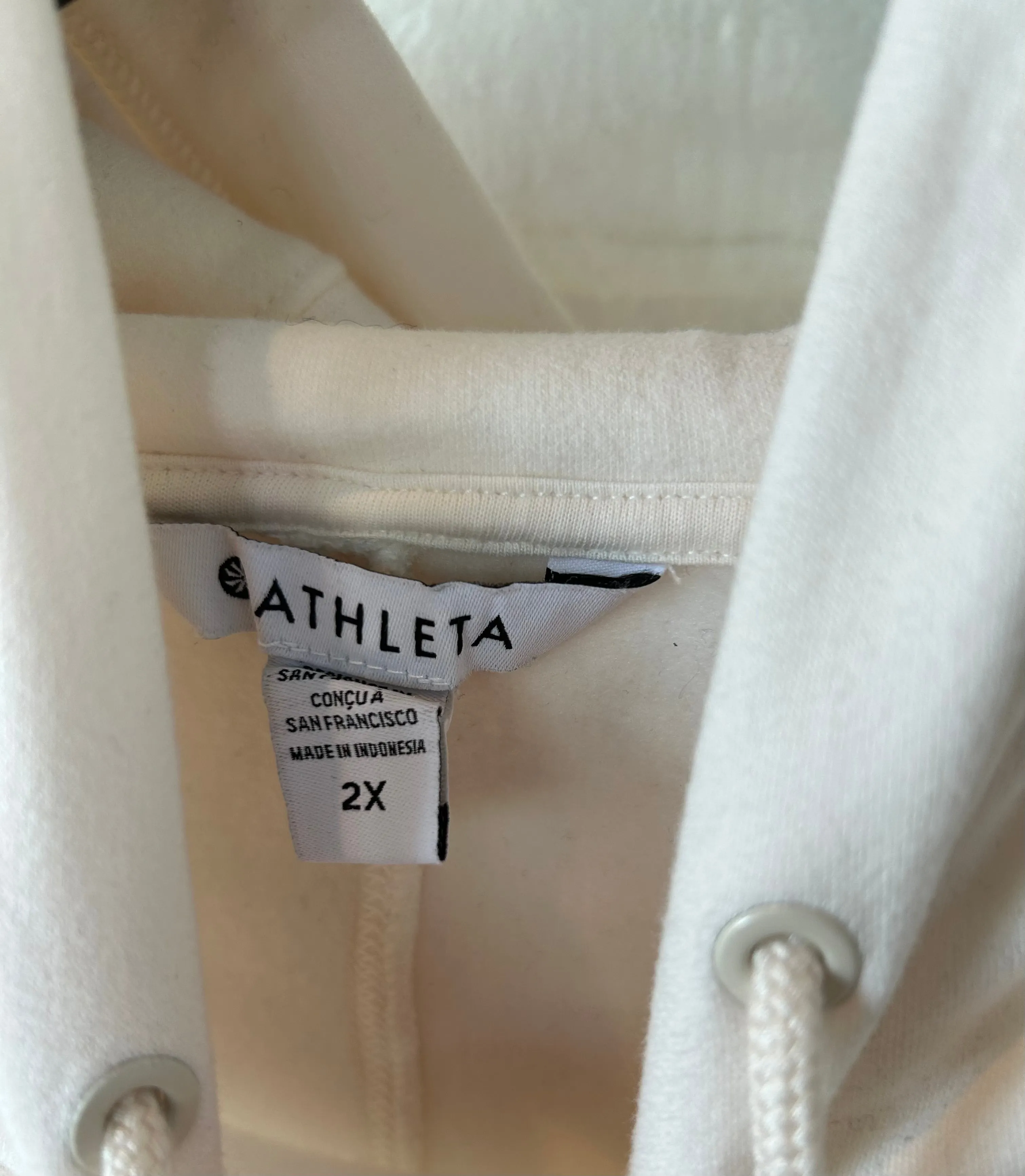 Athletic Sweatshirt Hoodie By Athleta In Cream, Size: 2x