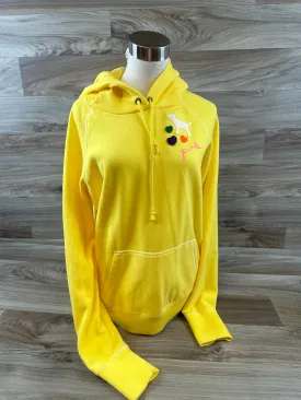 Athletic Sweatshirt Hoodie By Pink In Yellow, Size: L