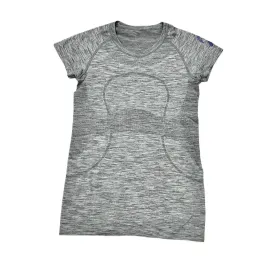 Athletic Top Short Sleeve By Lululemon In Grey, Size: S