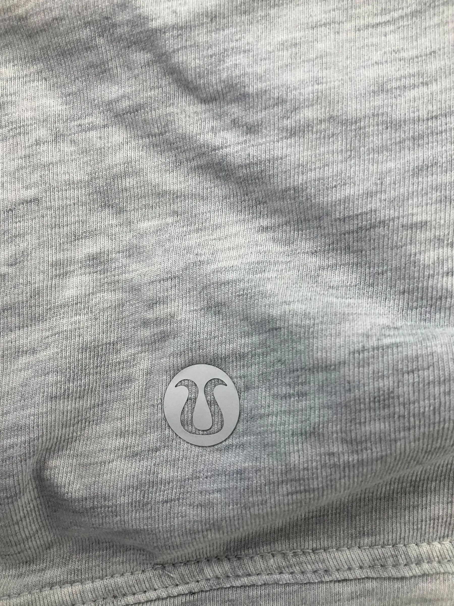 Athletic Top Short Sleeve By Lululemon In Grey, Size: S