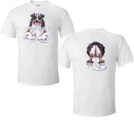 Australian Shepherd  Black Tri - Coming and Going - T-Shirt (Double Sided)