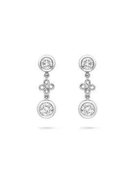 Beach Platinum Detachable Diamond Drop Earrings