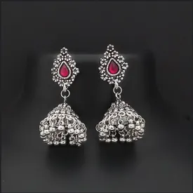 Bhavi Jewels Oxidised Plated Jhumki Earrings