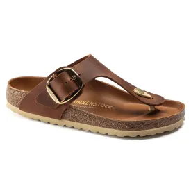 BIRKENSTOCK Gizeh Big Buckle Oiled Leather Cognac