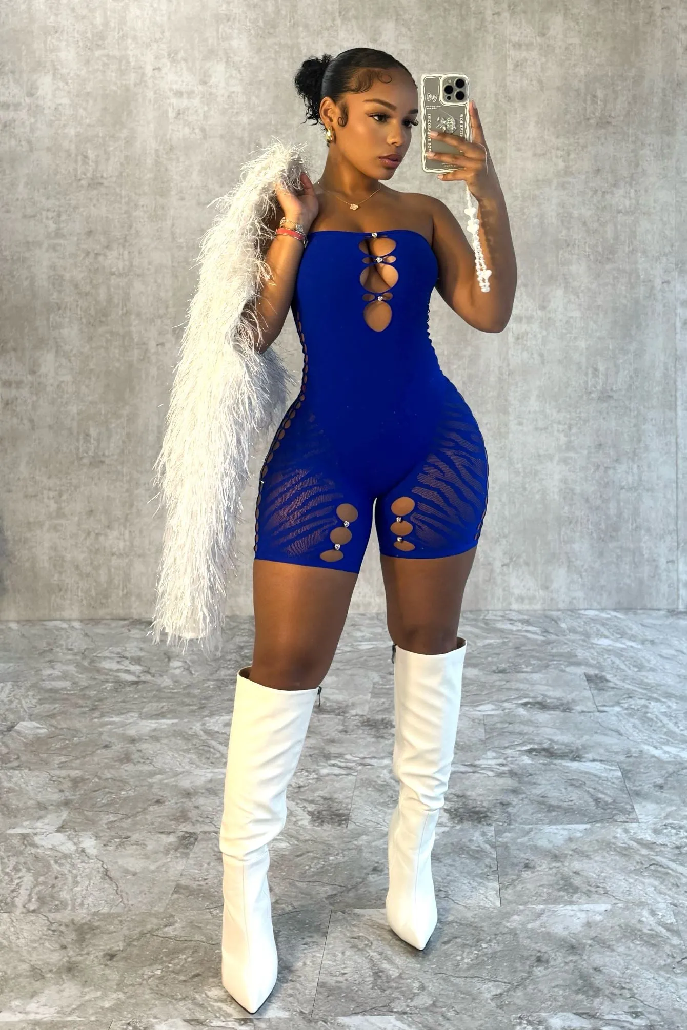 Celina Hallow Out Seamless Tube Romper