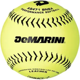 DeMarini NSA 12 Inch Leather 44/400 Slowpitch Ball - One Dozen: WTA9471BNSA