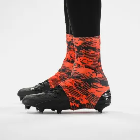 Digital Ultra Camo Orange-red and Black Kids Spats / Cleat Covers