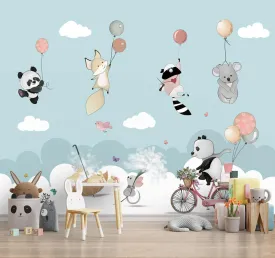 Furry Friends, Cute Nursery Panda Wallpaper, Customised