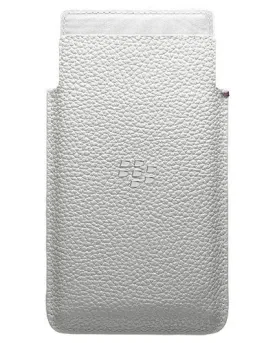 Genuine BlackBerry Leather Case Pocket Pouch for Leap White ACC-60115-002