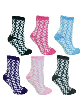 Geometric Fuzzy 6 Pack Socks