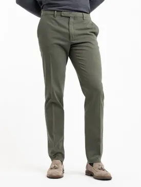 Green Cotton Pleated Trousers