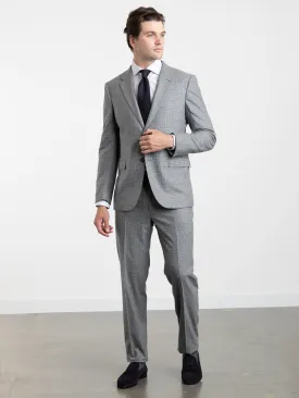 Grey Check Wool-Silk-Cashmere Suit