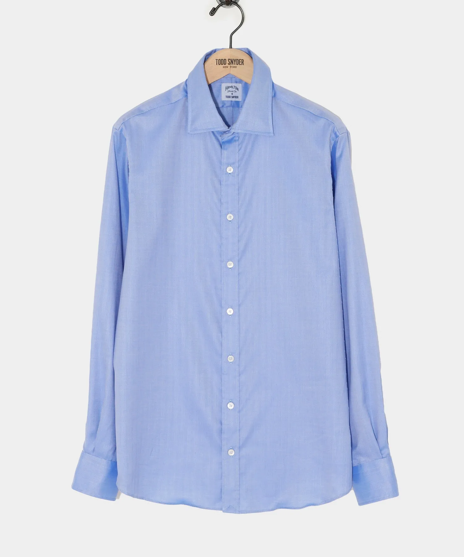 Hamilton   Todd Snyder Herringbone Dress Shirt in Blue