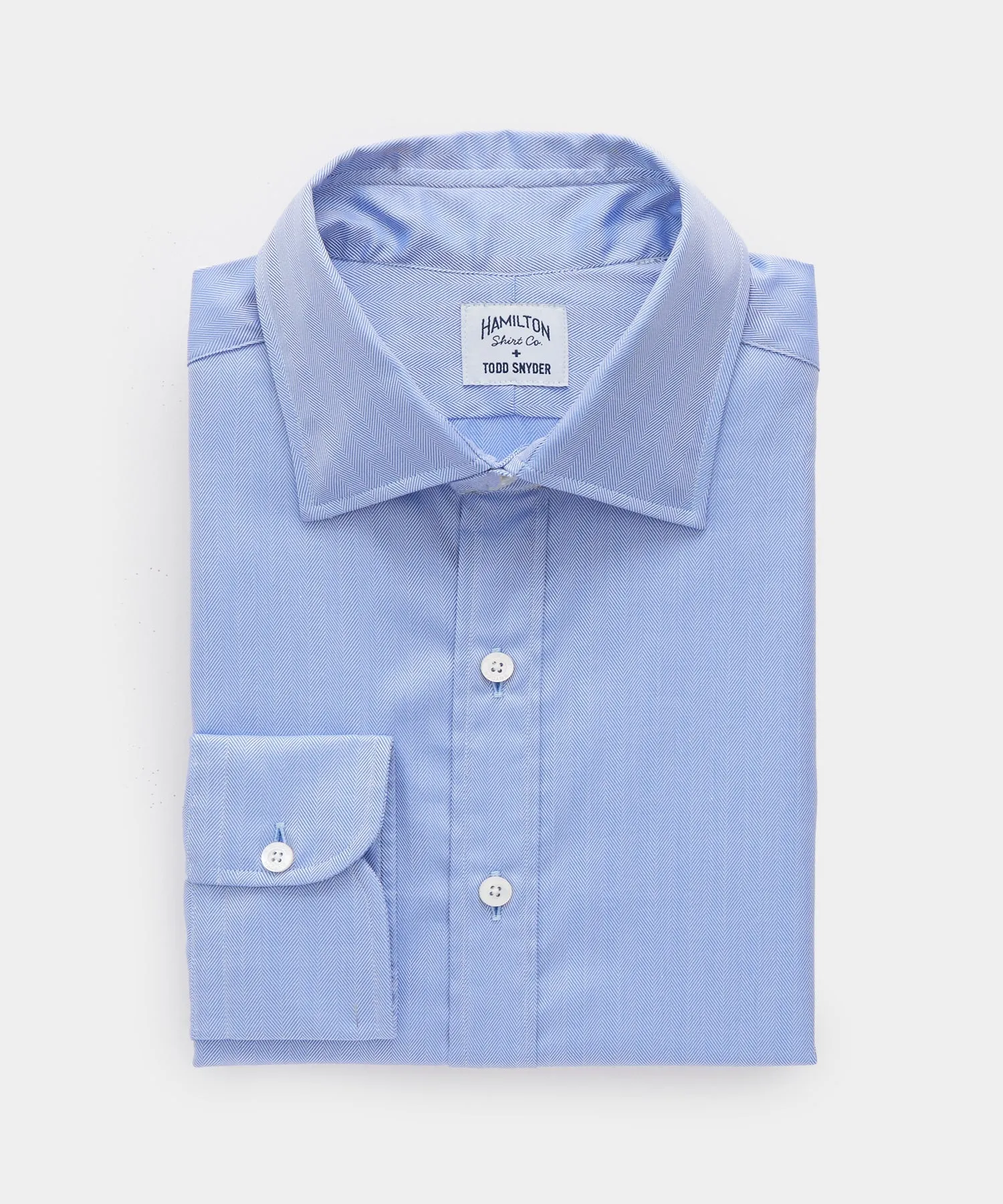 Hamilton   Todd Snyder Herringbone Dress Shirt in Blue