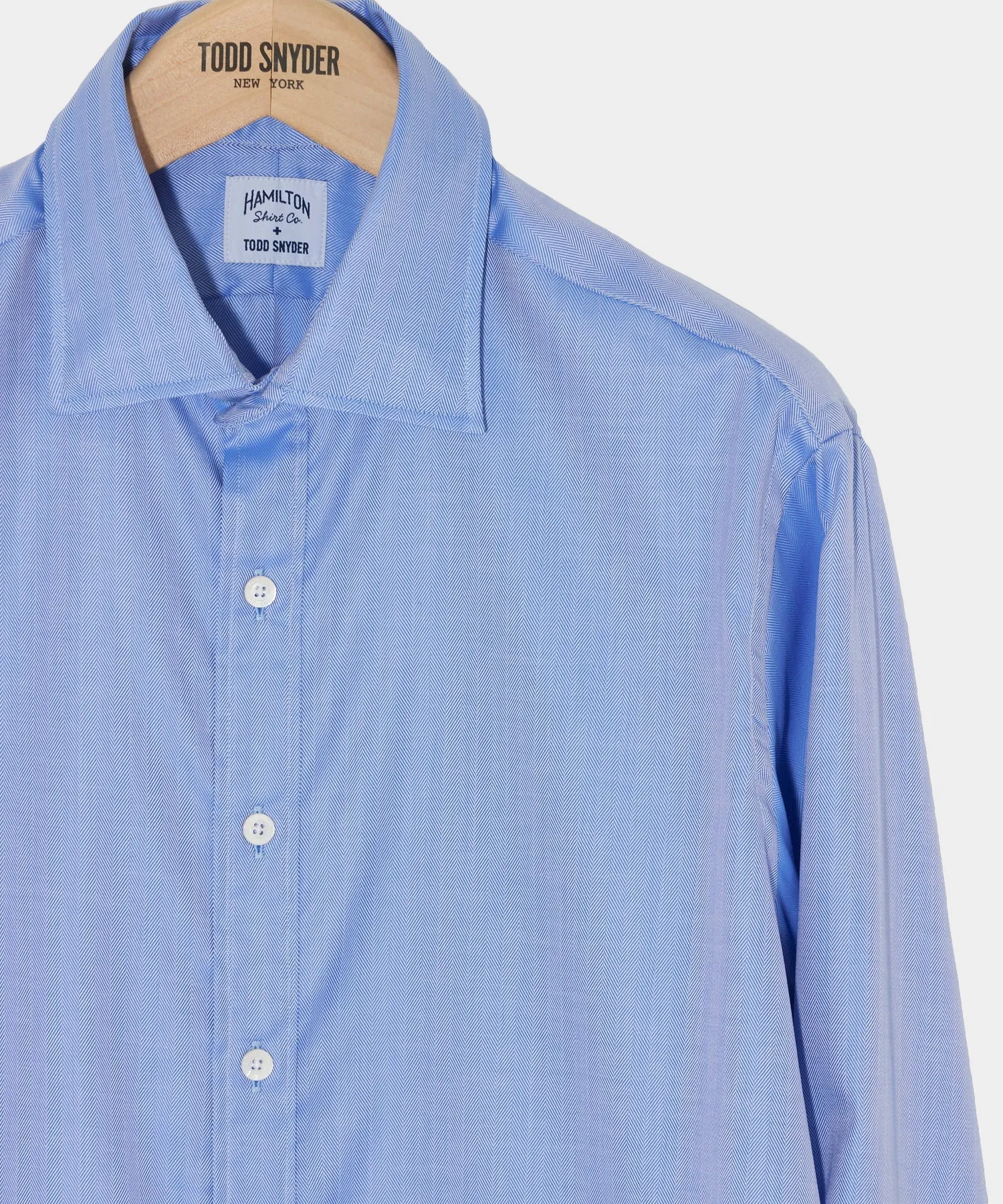 Hamilton   Todd Snyder Herringbone Dress Shirt in Blue