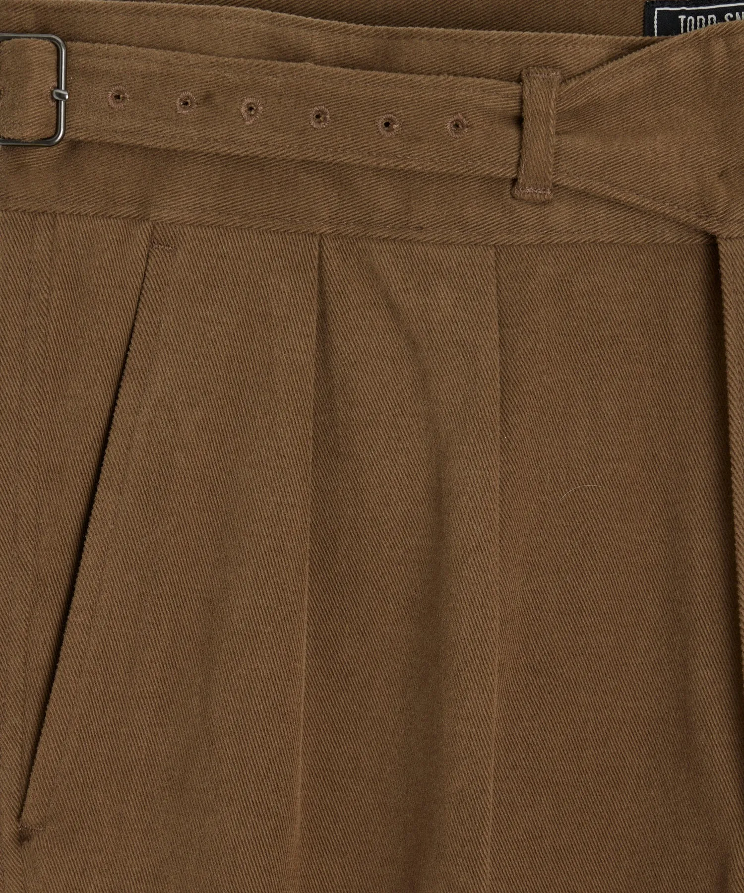 Italian Brushed Cotton Gurkha Trouser in Light Brown