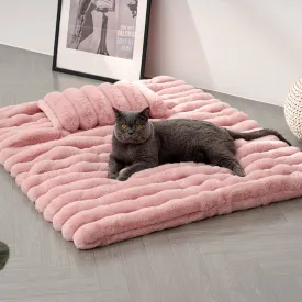 Luxury Striped Faux Fur Fluffy Pet Mat