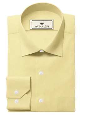 Men's Premium Oxford cotton Plain Shirt - Light Yellow (1425)