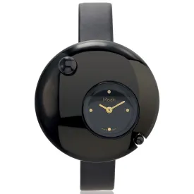 Misaki Eclipse Women's Black Leather Strap Watch