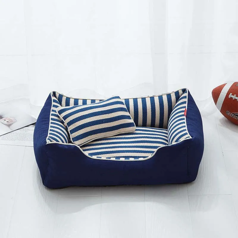 Navy Blue Medium Large Dog Pillow Bed