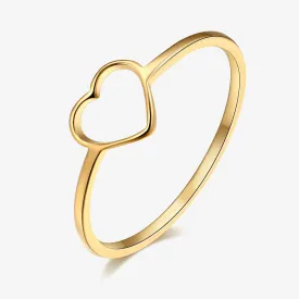 New Fashion Gold Color Heart Shaped Wedding Rings