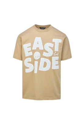 Pale Khaki Mens From The Heart Print Tee Shirt