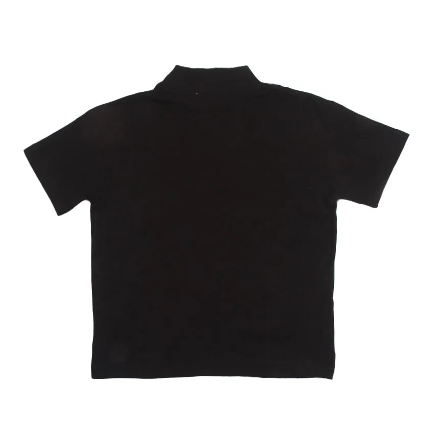 REDTAG Black Hi-Neck Photographic T-Shirt for Girls