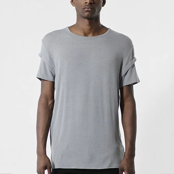 Unknown Gray Elongated Fashion Designer Tee